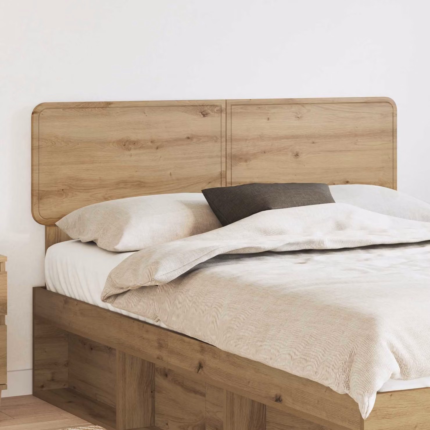 Testiera per letto vidaXL in legno ingegnerizzato rovere marrone con design minimalista