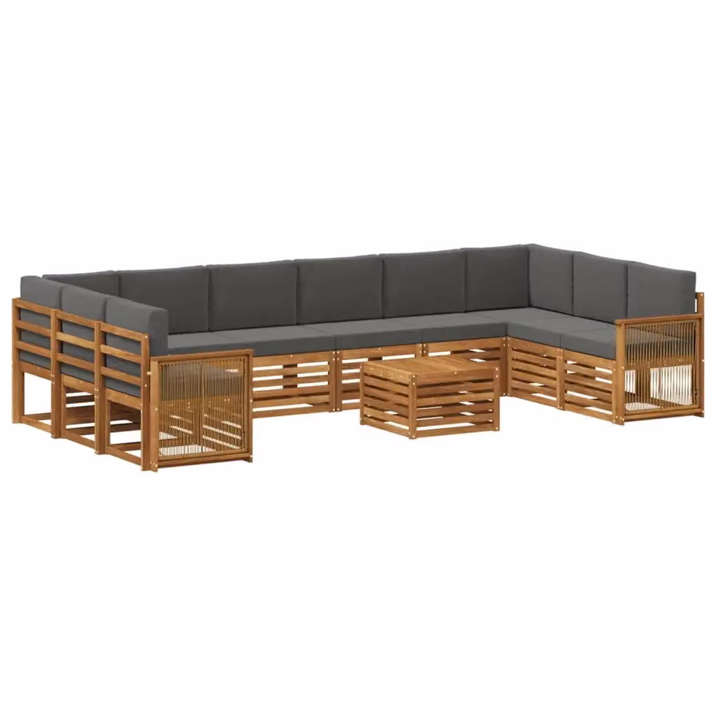 Set di divani da esterno 8 pezzi vidaXL in legno di acacia color naturale e antracite – 2