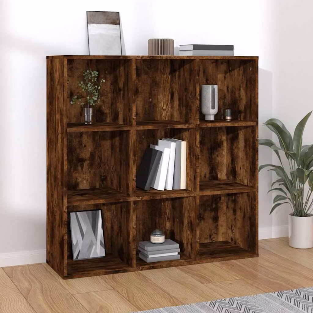 Libreria vidaXL in Rovere Fumo, Design Classico con Pannello Posteriore, L 98 cm x P 29 cm x H 97,5 cm