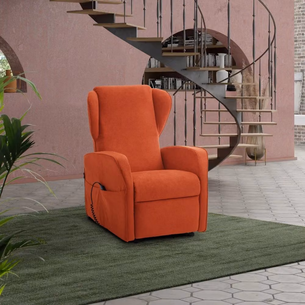Poltrona Alzapersona Elettrica Adele GIORDANOSHOP in Microfibra Arancione L/P/H: 73 x 101 x 86 cm – 2
