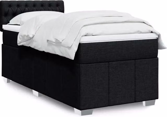Giroletto a Molle con Materasso Nero 80x200 cm inTessuto 3286904