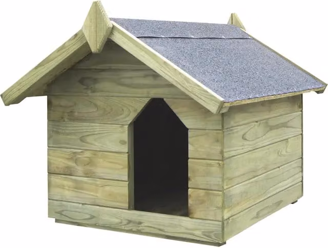 Cuccia per Cane da Esterno con Tetto Apribile Pino Impregnato