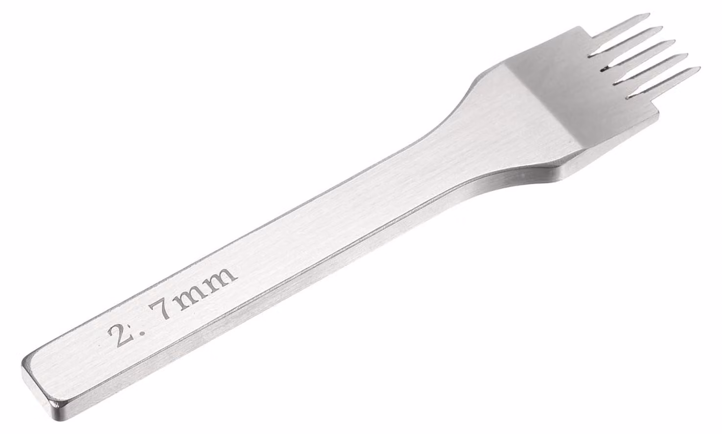 Pinza per fori di 2,7 mm, con 5 punte in acciaio bianco, ideale per la lavorazione del cuoio