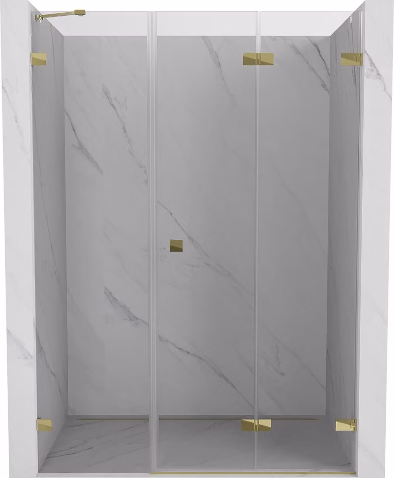Mexen Lunar-F porta doccia pieghevole destra 125 cm, trasparente, dorata - 836S-125-050-50-00-P
