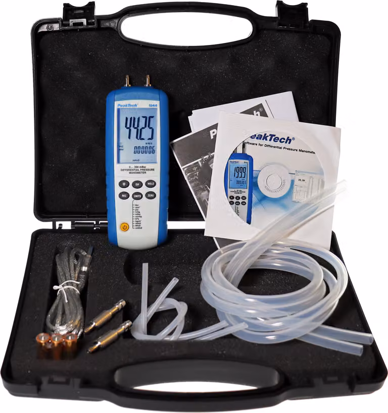 PeakTech P 5144 - Manometro differenziale ~ 0 É 200 mBar ~ con interfaccia USB