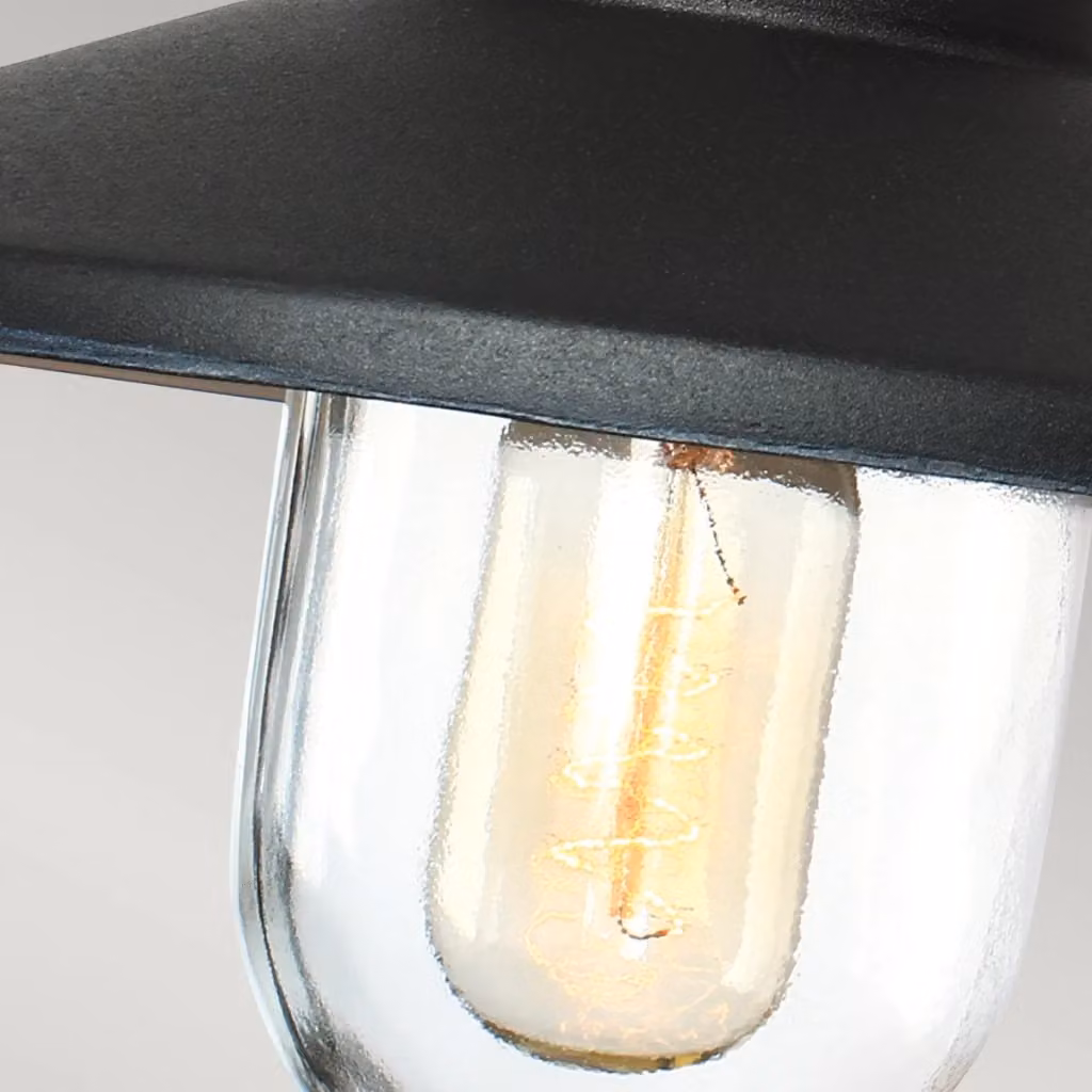 Applique da parete esterna Elstead Klampenborg nera con vetro trasparente, attacco E27 60W, grado di protezione IP44 – 2