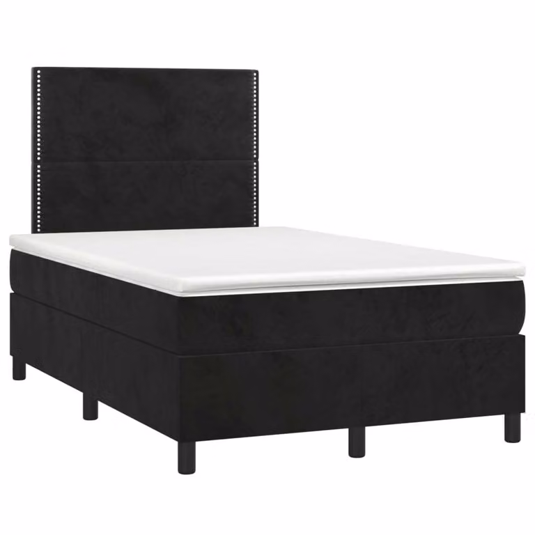 Maison Exclusive - Letto boxspring con materasso nero 120x190 cm velluto