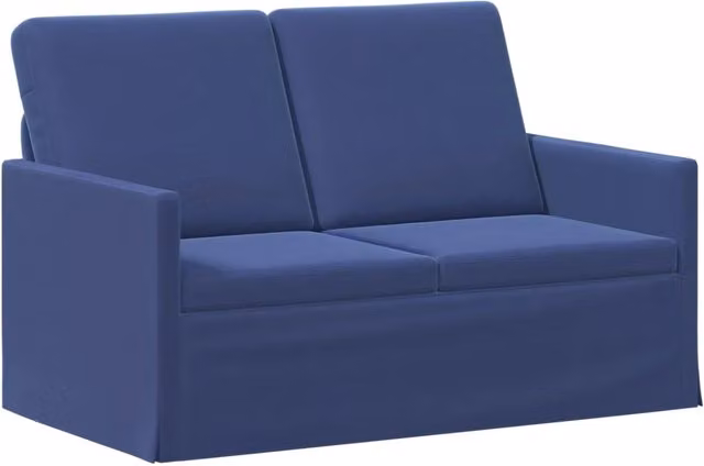 Divano a 2 posti vidaXL in velluto blu con struttura in metallo, L: 130 cm, P: 81 cm, H: 82 cm – 1