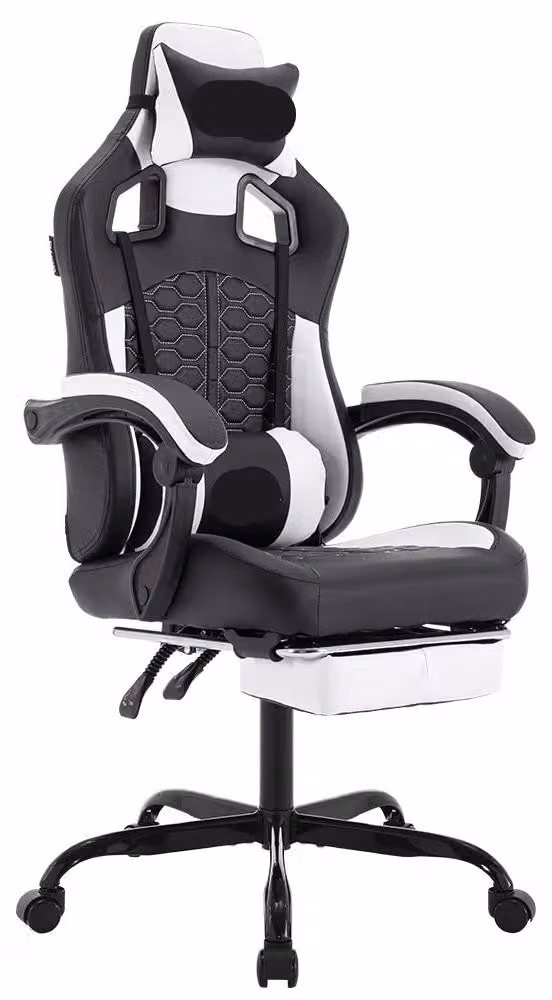 Sedia da gaming - Sedia da ufficio - Sedie da gaming - Pouf - Ergonomica - Con poggiapiedi - Schienale regolabile
