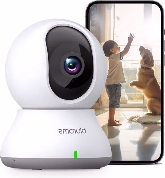 Telecamera di sorveglianza per interni 2K, orientabile a 360°, con visione notturna e rilevamento di movimento