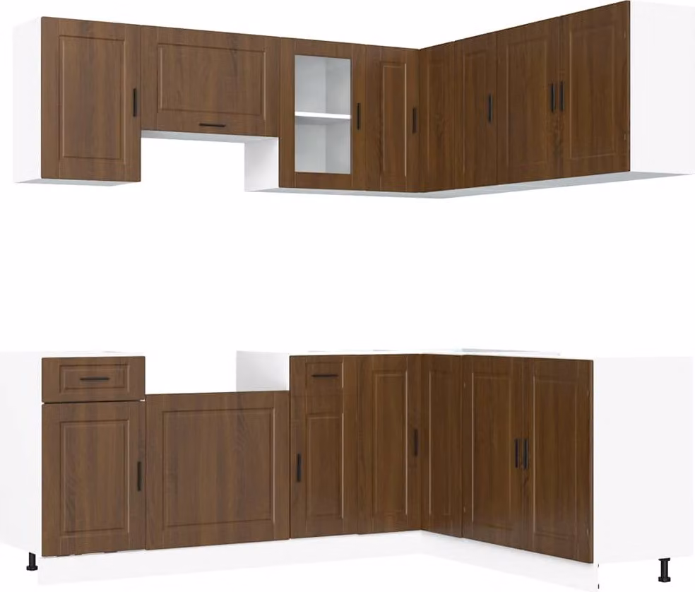 Set Mobili da Cucina 11 pz Porto Rovere Marrone in Truciolato