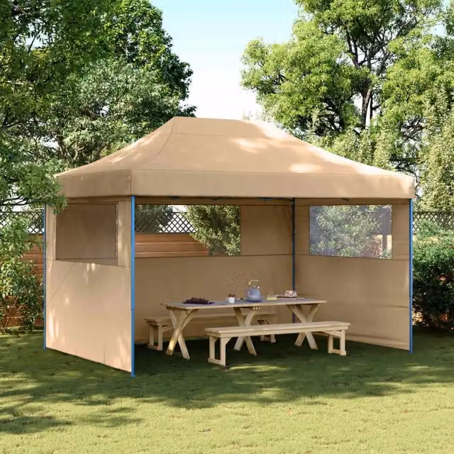 Tenda Party-Tenda da festa Beige 279 x 410 x 315 cm Tessuto Oxford 298715