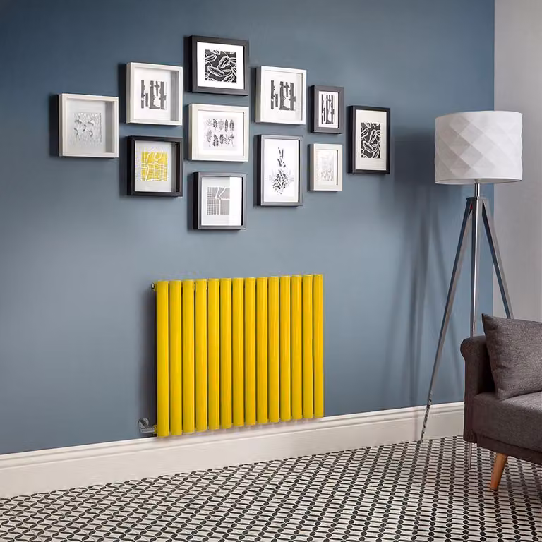 Radiatore Elettrico di Design Orizzontale Giallo (Dandelion Yellow) - Pannello Singolo - 635mm x 413mm - Senza Termostato - Revive