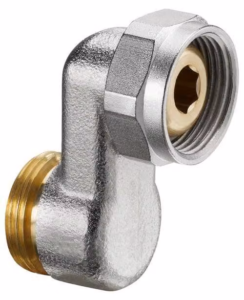 Raccordo a vite Oventrop S G 3/4 AGxG 3/4 ÜM, ottone, nichelato