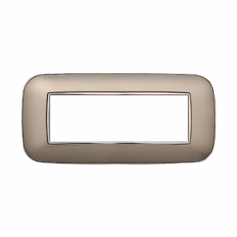 Placca compatibile Bticino Axolute 6 moduli plastica colore titanio Orbis serie Moon Ettroit AN91608