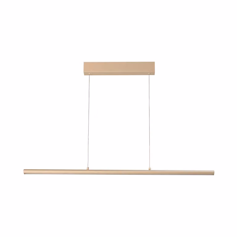 FISCHER & HONSEL Lampada LED a sospensione Borena, color sabbia, lunghezza 113 cm, metallo dimmerabile, Crema / Ambra, Soggiorno / Sala da pranzo, Metallo