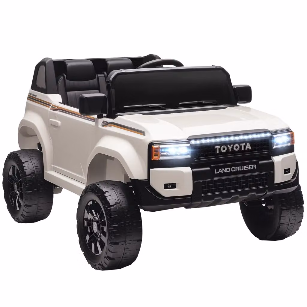 Toyota Land Cruiser Auto Elettrica per Bambini 12V con Telecomando, SUV Giocattolo Bianco con Luci e Suoni – 2