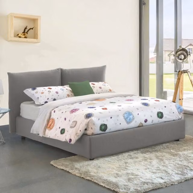 Letto Matrimoniale Arcole Talamo Italia con Materasso Incluso, Grigio, L/P: 160 x 200 cm