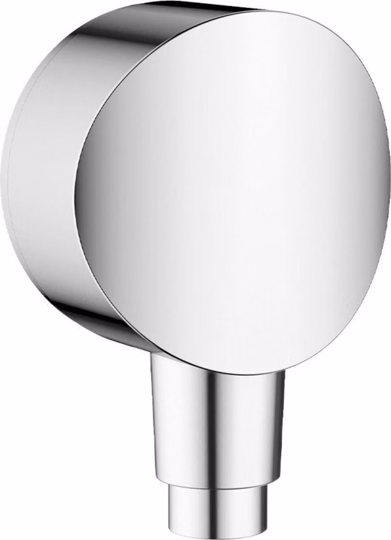 hansgrohe FixFit raccord mural S avec clapet anti-retour et coude de raccordement en plastique, chrome, 26453000, 26453000
