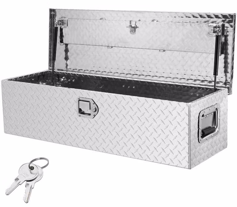 Cassetta portattrezzi in alluminio, capacità 83 litri - dimensioni 39 x 13 x 10 pollici - portata 39 kg - con chiusura