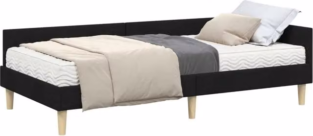 Letto singolo | Letto per adulti | Struttura Letto Angolare con Materasso 2 pcs Verde Tessuto
