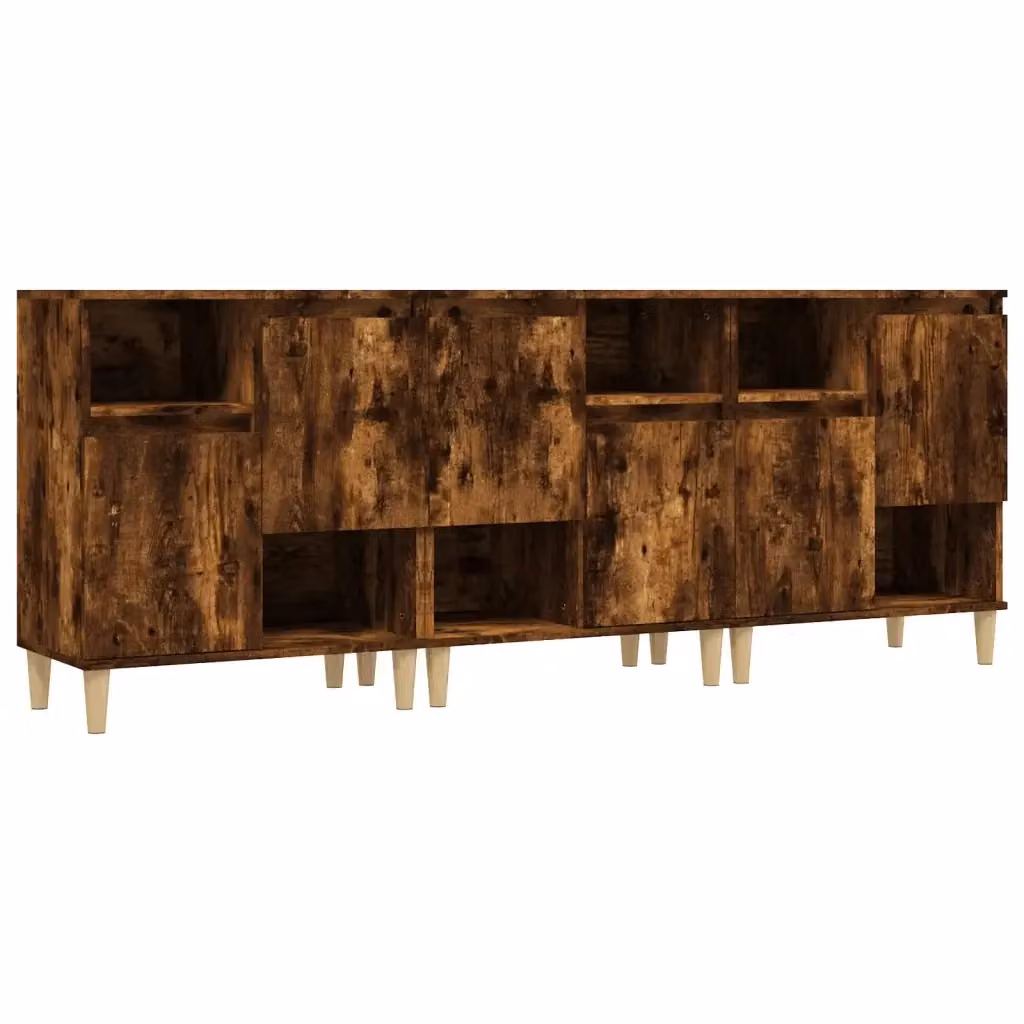Set di 3 credenze vidaXL in legno marrone opaco da appendere alla parete L: 60 cm, P: 35 cm, H: 70 cm – 2