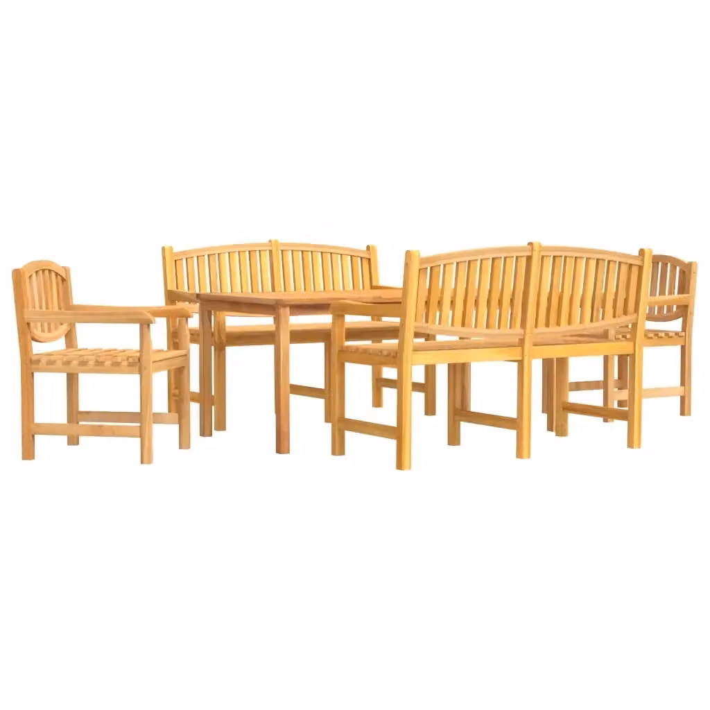Set da pranzo per giardino vidaXL in legno di teak marrone composto da 5 pezzi – 2
