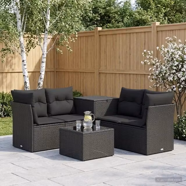 Set di divani 6 pz Nero 55 x 55 x 37 cm 3447334