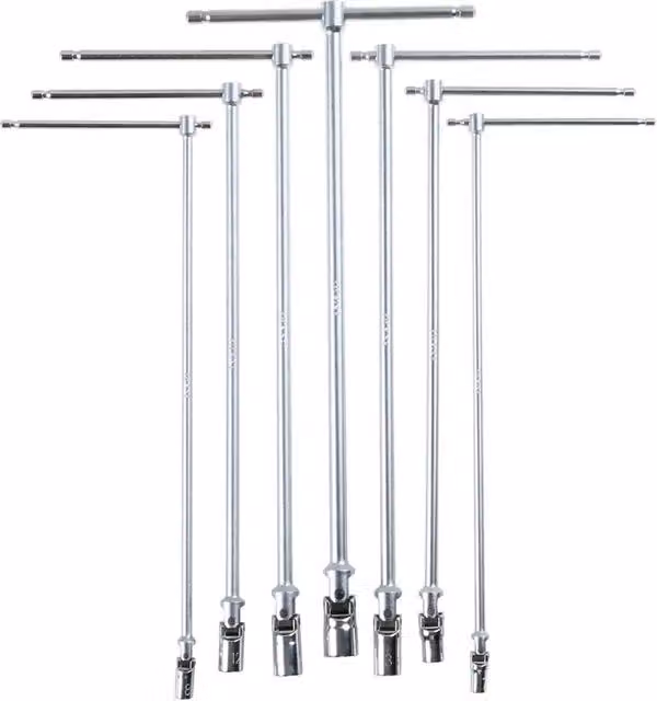 Set di 7 chiavi a T esagonali BETA in acciaio inossidabile argento, misure 7, 8, 10, 12, 13, 14, 17 mm
