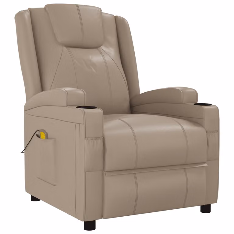 vidaXL Sedia per massaggi cappuccino-marrone in Pelle finta