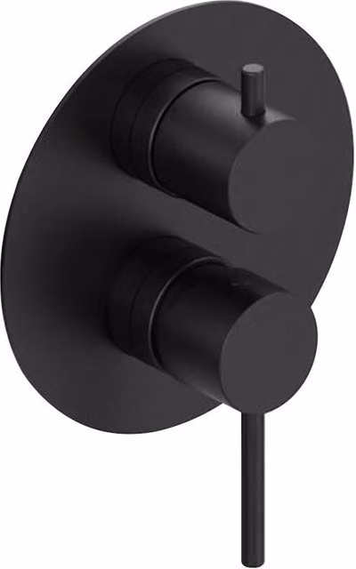 Miscelatore doccia ad incasso Argo Rubinetterie Alba in ottone nero opaco con leva monocomando slim