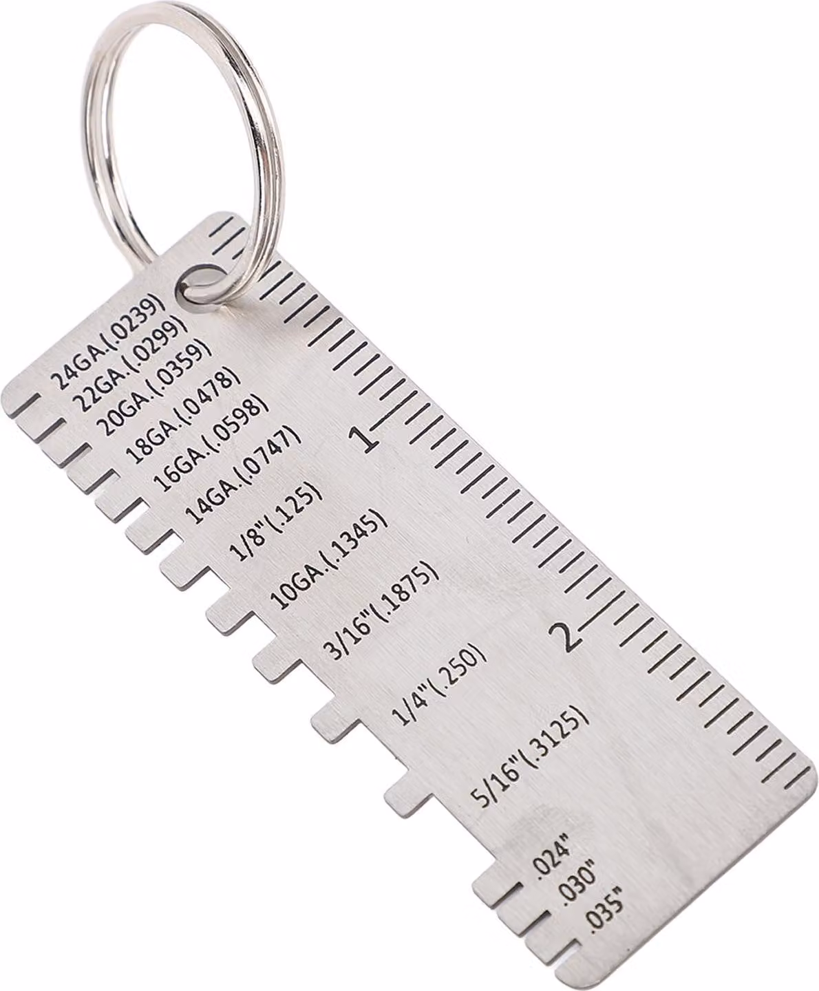 Righello per il controllo dei cordoni di saldatura, spessimetro per lamiere, strumento di misura per saldatura in acciaio inox, 72 x 25 x 1 mm