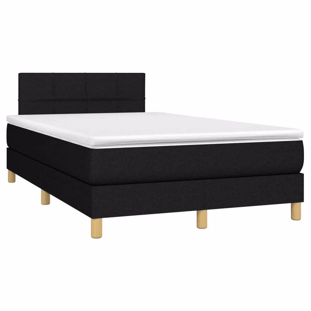 Maison Exclusive - Letto a Molle con Materasso e LED Nero 120x190 cm in Tessuto