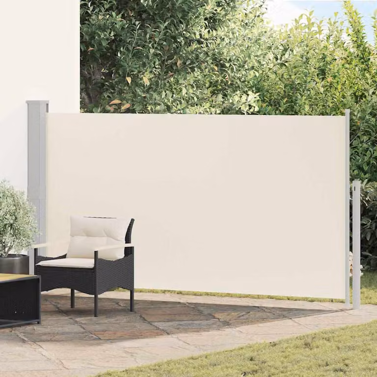 Tenda Laterale Retrattile per Patio vidaXL in Poliestere e Acciaio, Beige, L: 300 cm, H: 170 cm