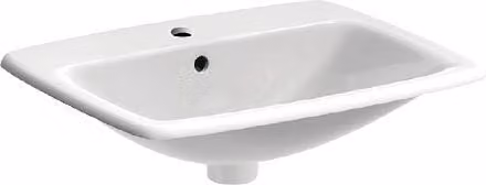 Geberit Selnova Square - Lavabo 550x450 mm, con 1 foro per rubinetto, con sfioratore, bianco 500.306.01.1