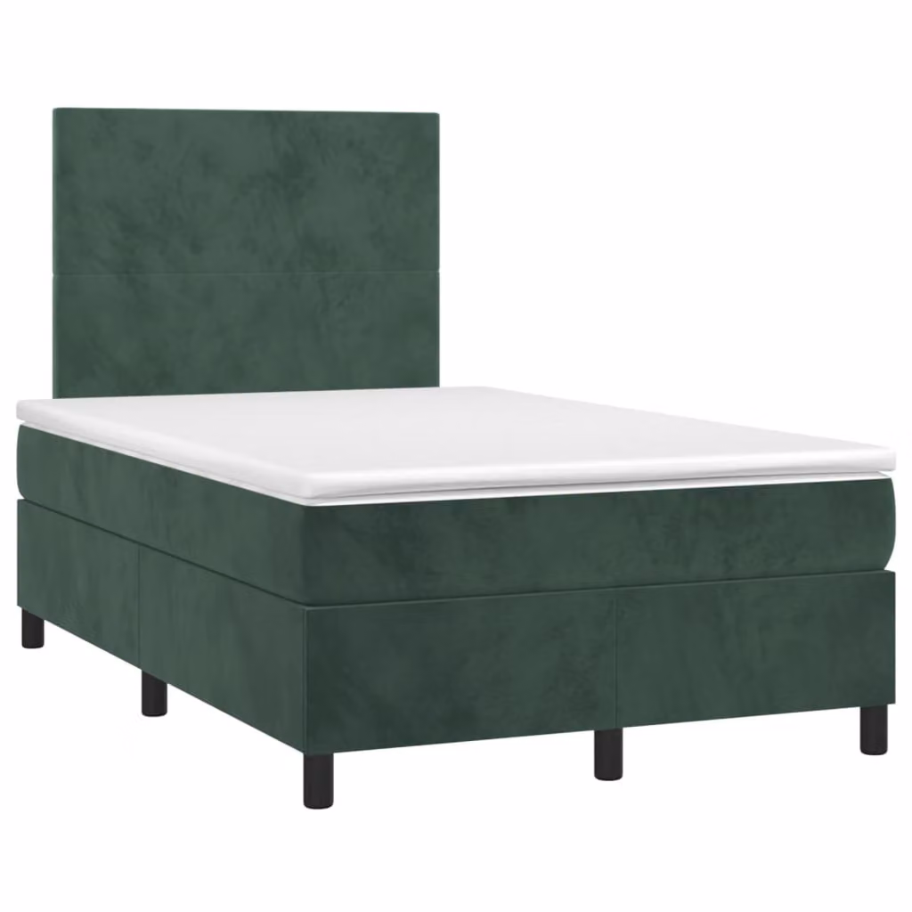Maison Exclusive - Letto boxspring con materasso verde scuro 120x190 cm velluto