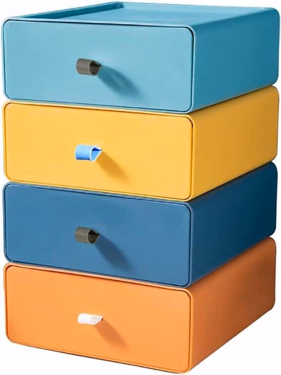 Scatole impilabili Premium - Set organizer in 4 colori, formato grande per contenere molti oggetti