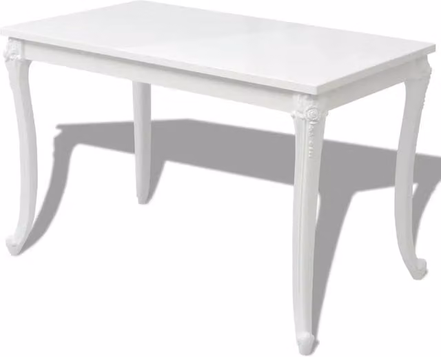 Tavolo da Pranzo | Tavolo da cucina 116x66x76 cm Bianco Lucido