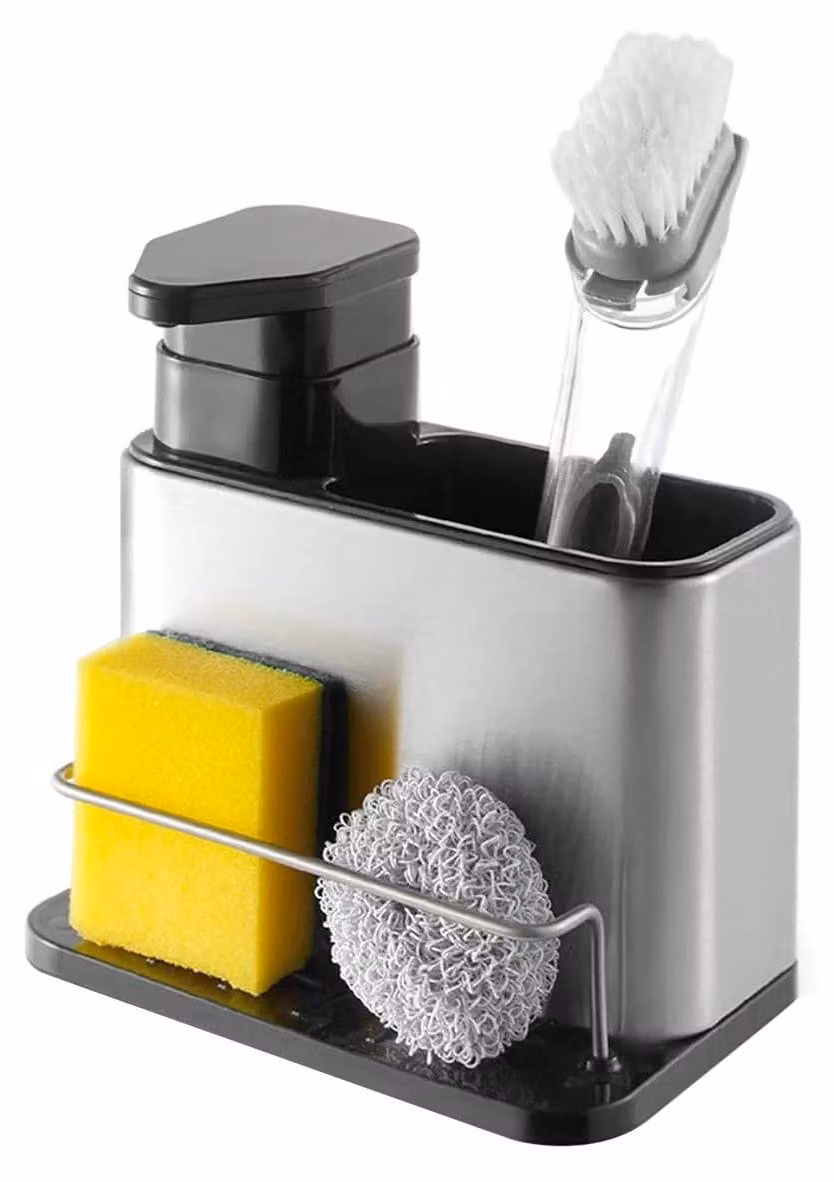 Supporto per la pulizia della cucina - Sistema di scarico dell'acqua - Acciaio inossidabile - Pratico ed elegante - Indispensabile per ogni cucina - Adatto per uso domestico...