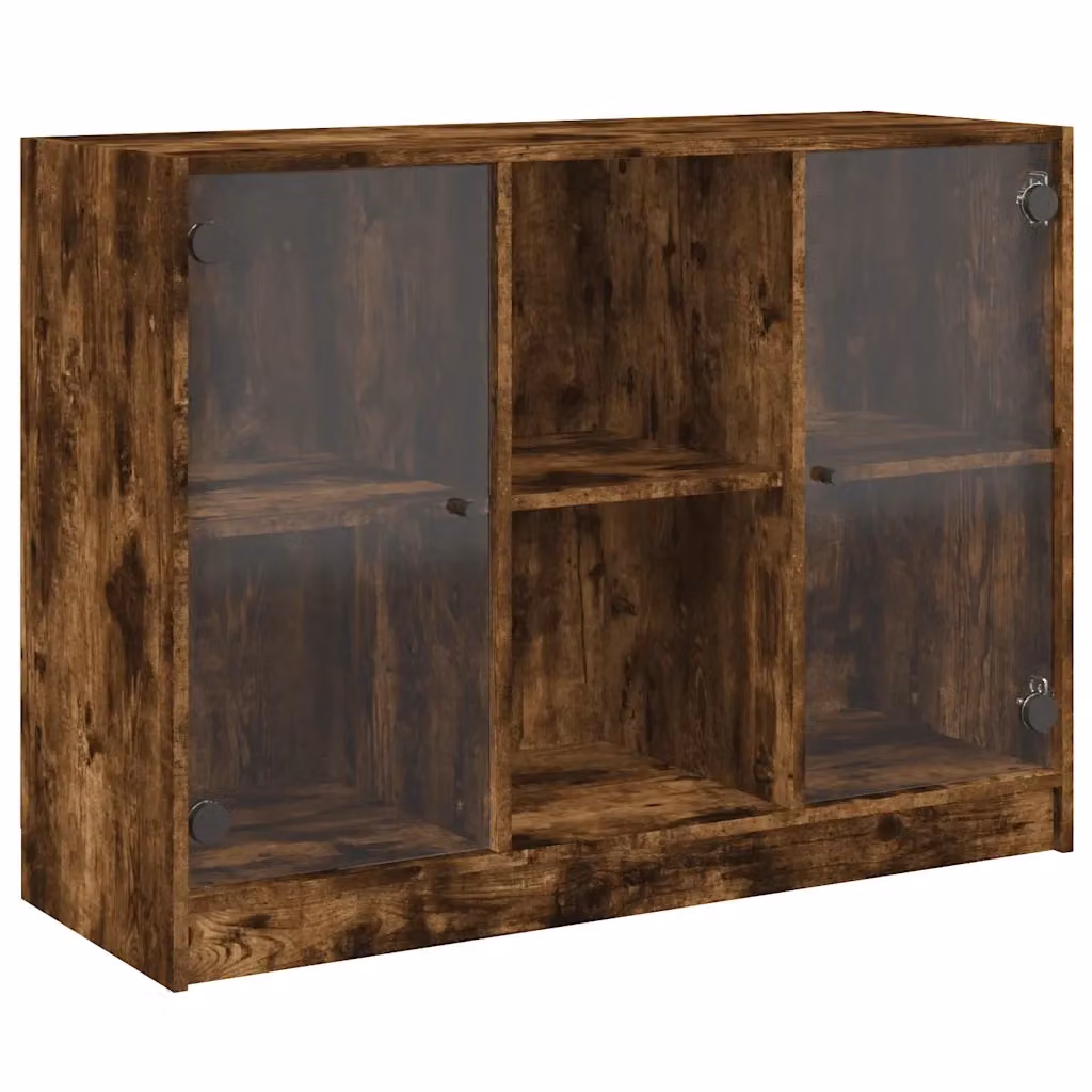 Credenza moderna vidaXL in legno rovere color marrone, sospesa, L 102 cm x P 37 cm x H 75,5 cm – 2