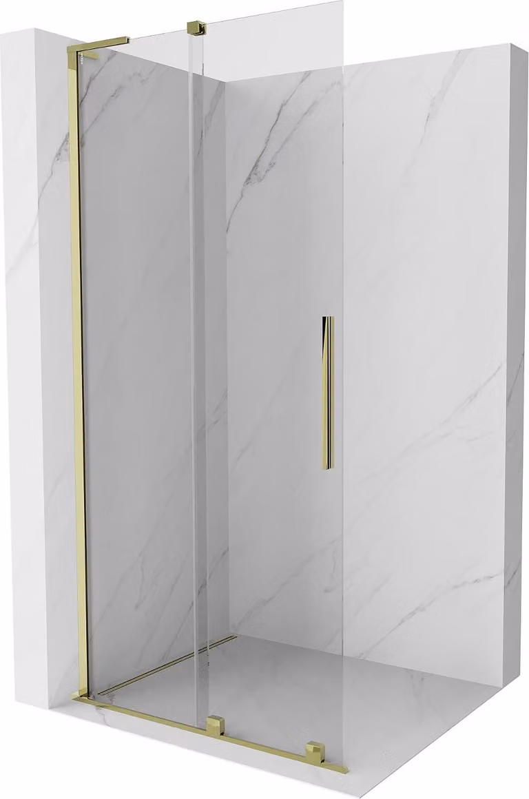 Mexen Velar L pannello doccia scorrevole Walk-in 110 x 200 cm, trasparente 8 mm, oro - 871-110-003-03-50