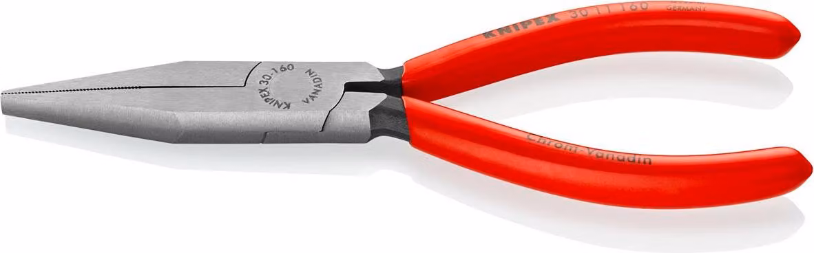Pinze a becchi lunghi Knipex, manici lucidi rivestiti in plastica, lunghezza 160 mm - 30 11 160 SB