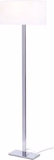 Lampada PLAZA da terra bianco cromo 230V E27 42W