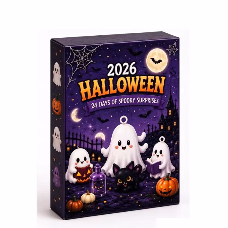 Calendario dell'Avvento a tema Halloween 2026 con 24 decorazioni spaventose