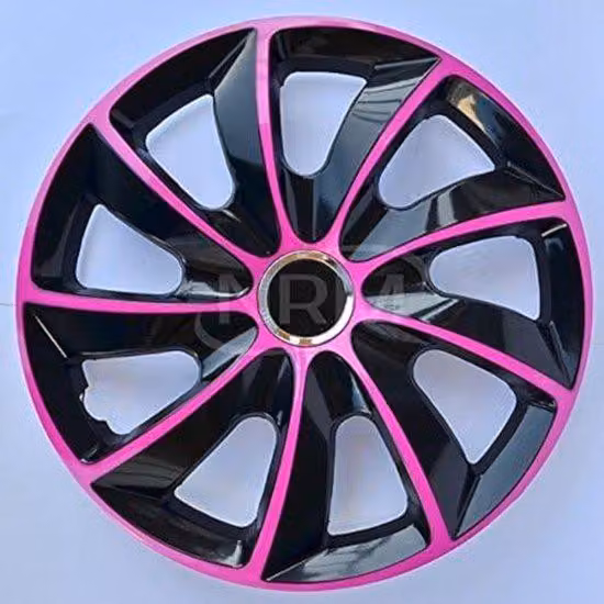Set di 4 coprimozzi da 14 pollici, colore nero e rosa