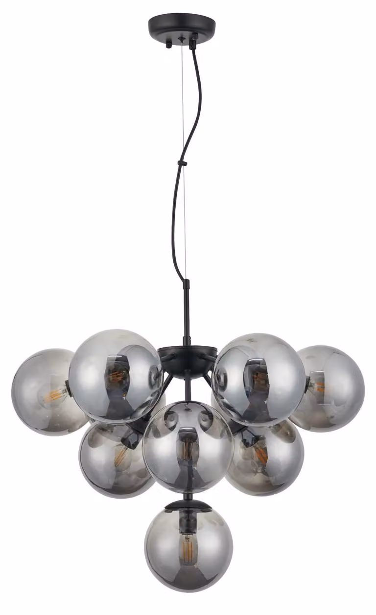 AGAPE modello 10X28W, attacco E14 - Nero, vetro fumé