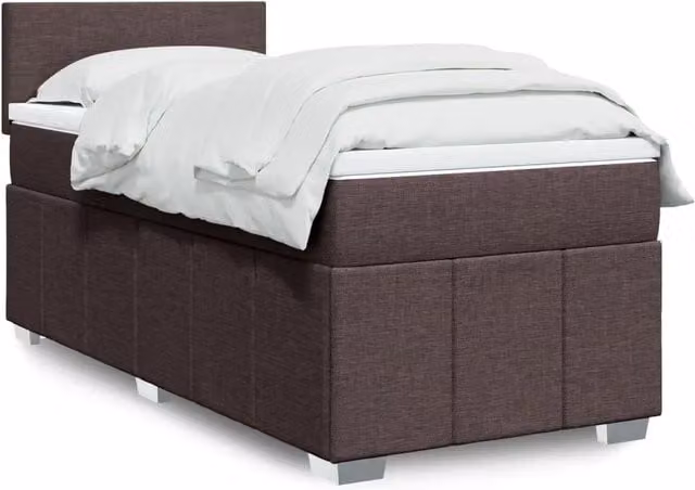 Giroletto a Molle con Materasso Marrone Scuro 100x200cm Tessuto 3286975