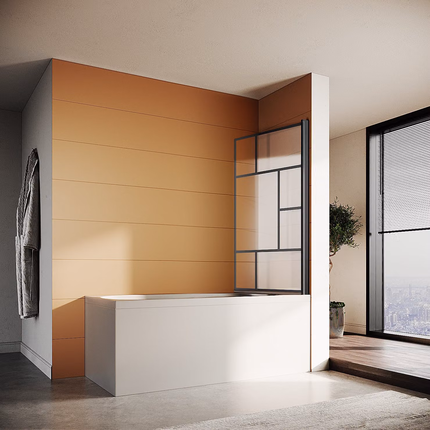 SONNI cabina doccia nero opaco, cabina doccia, attacco per vasca da bagno pieghevole 80x140cm, doccia, pieghevole NANO 6mm vetro ESG, nero