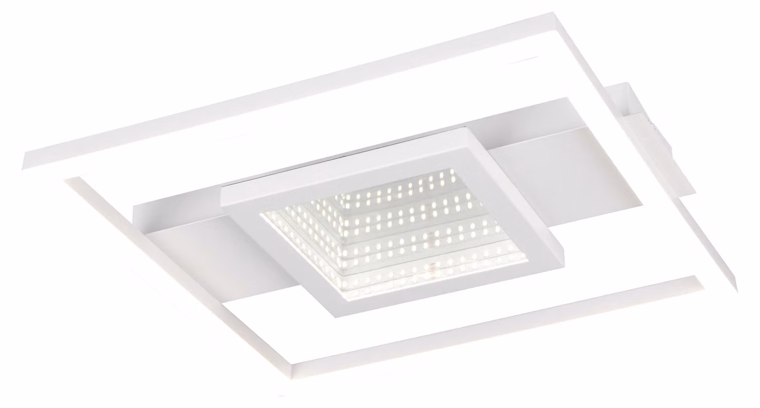 Plafoniera LED, metallo, bianco, opaco, bianco neutro, L 35 cm