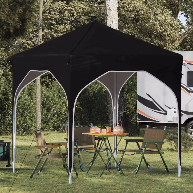 Tenda per feste pop-up vidaXL in poliestere e acciaio, Nero, L/P/H: 194 x 194 x 245 cm